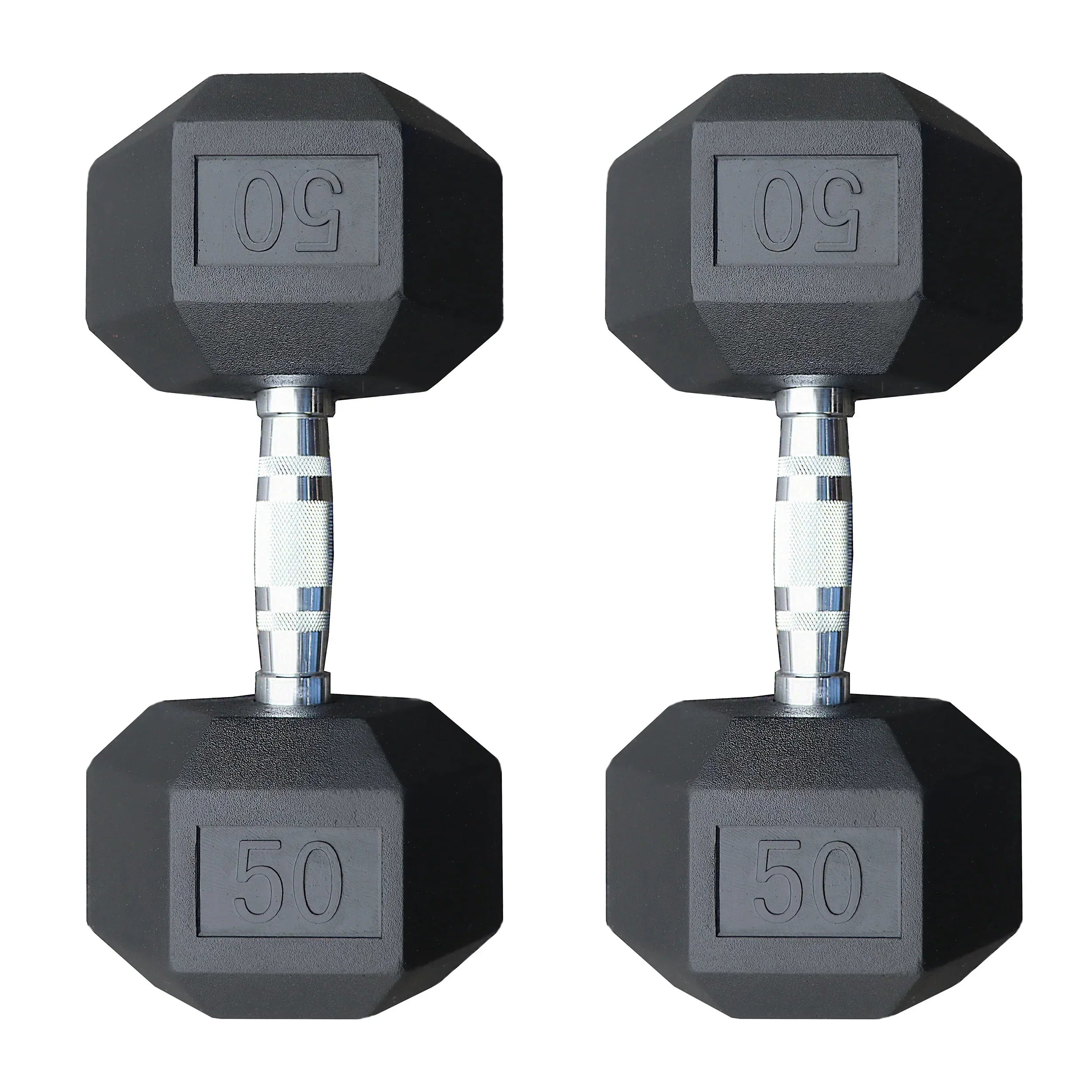 Deltech Fitness 50 lb Rubber Dumbbell Pair (RDB-050)
