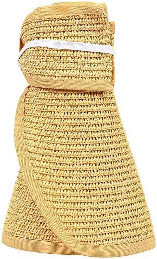 Roll Up Wide Brim Sizetraw Sizeun Hat Visor Ribbed_Beige