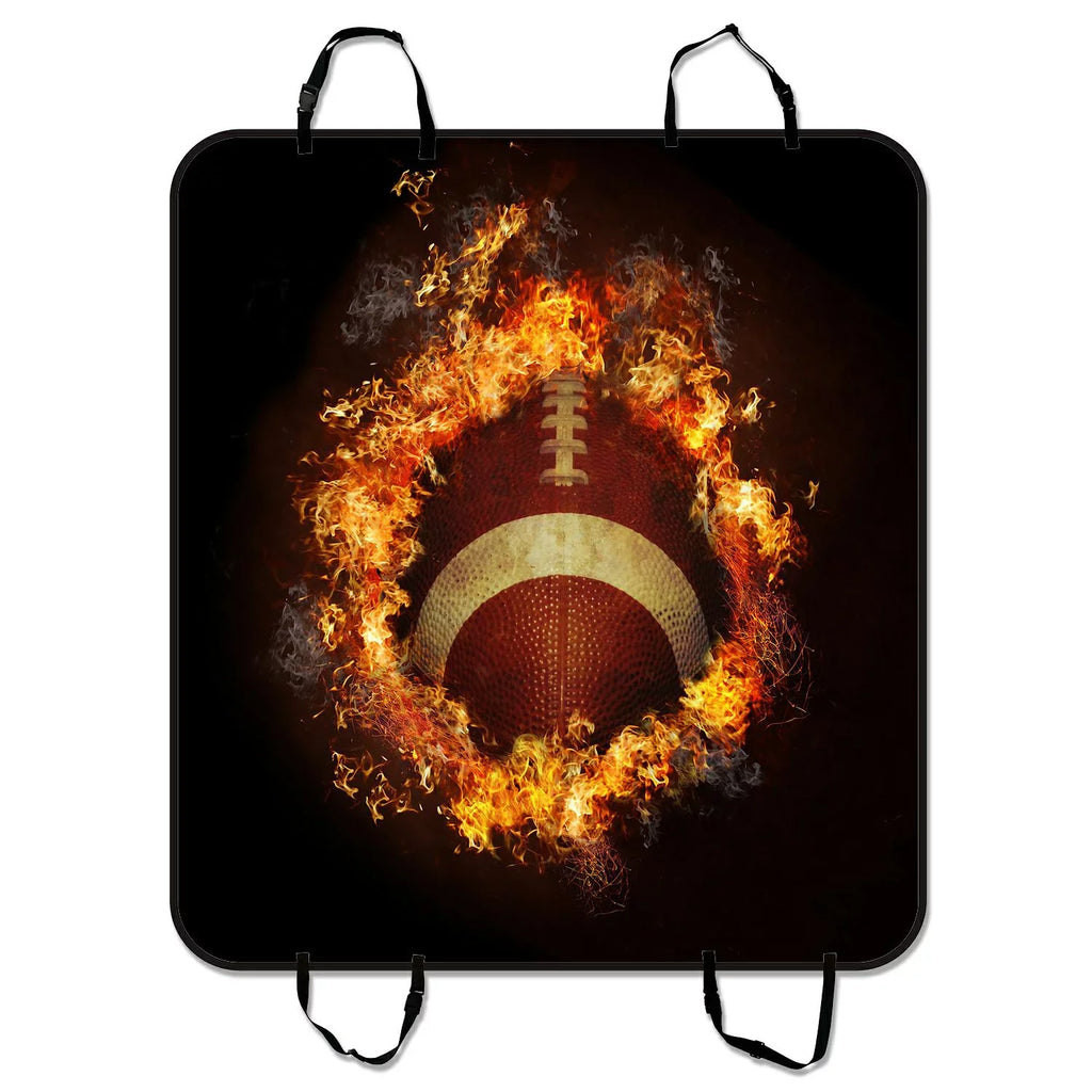 GCKG Sizepirit of Flaming American Football Pet Car Sizeeat Cover Dog Car Sizeeat Mat Hammock Cargo Mat Trunk Mat For Cars Trucks and SizeUV 54x60 inches