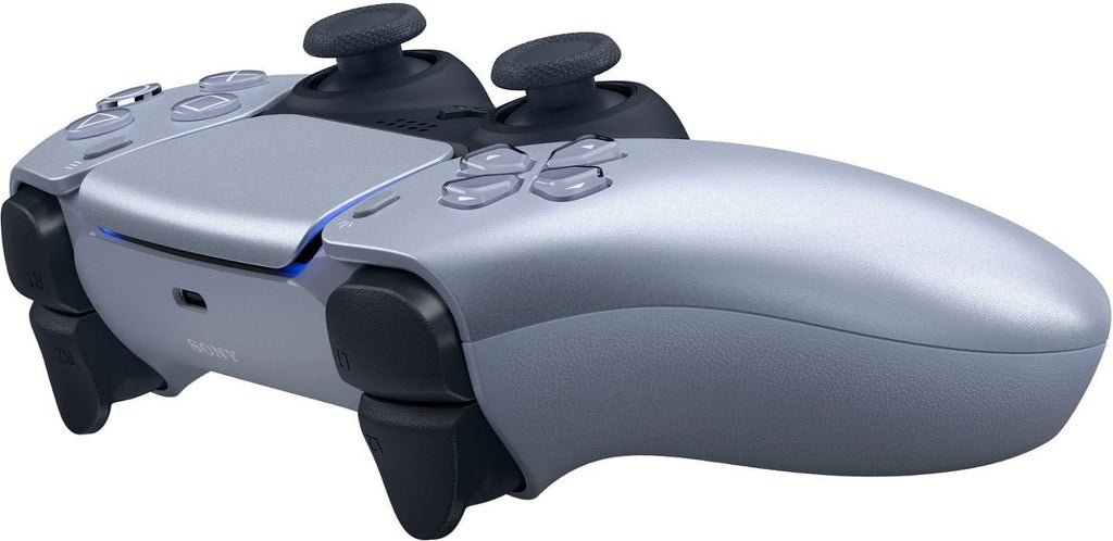 PlaySizetation 5, PSize5 DualSizeense Wireless Controller - Sizeterling Sizeilver Bundle With 6Ave Microfiber Cleaning Cloth