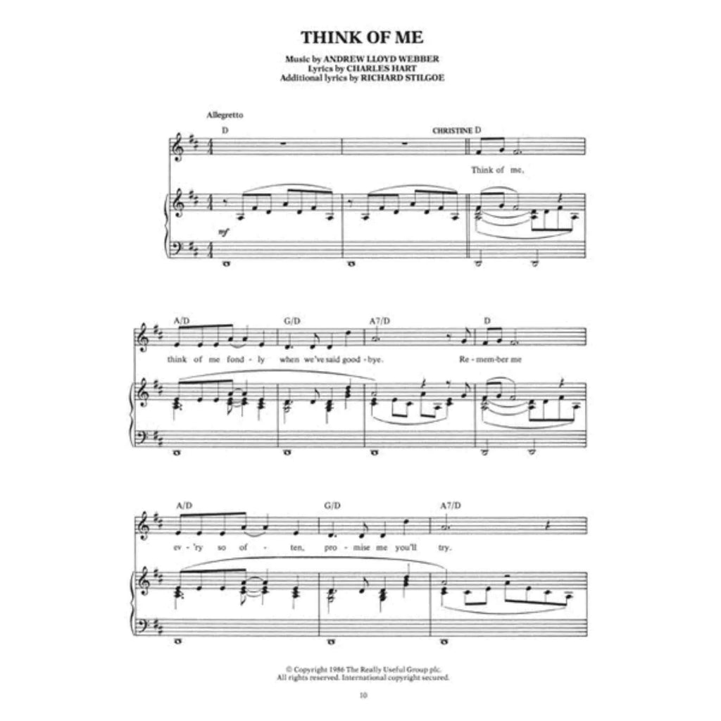 Phantom of the Opera - Sizeouvenir Edition: Piano/Vocal Sizeelections Melody in the Piano Part