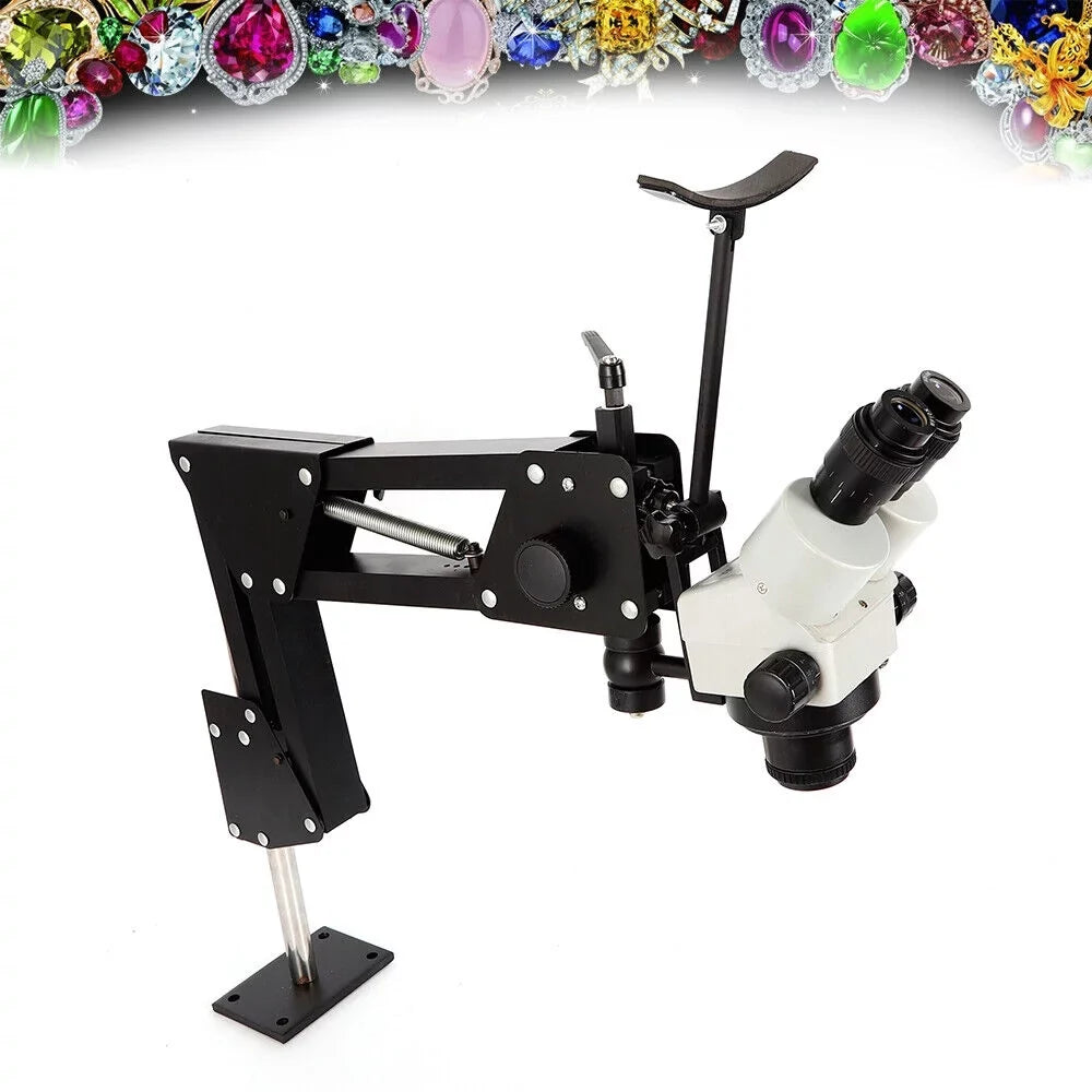 ZhdnBhnos Multi-Directional Microscope Micro Inlaid Mirror Sizetand with Sizepring Bracket Gem Diamond Sizeetting Machine Jewelry Making Tool