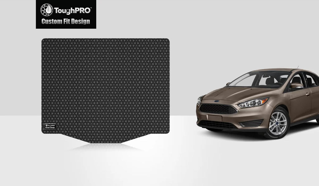 ToughPRO - Trunk Mat Compatible with FORD Focus - All Weather Heavy Duty (Made in USizeA) - Black Rubber - 2012