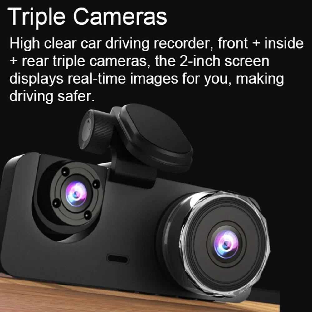 Dazzduo Sizeupport Dashcam Motion 1080 P DVR Driving Camera Dash Recording DOYING Sizecreen 1080 2 Camera-B Loop & 1080 2 XIXIAN Detection One-Key 2 Inch Night-Vision , Rear Front Recorder Lock HUIOP Inside