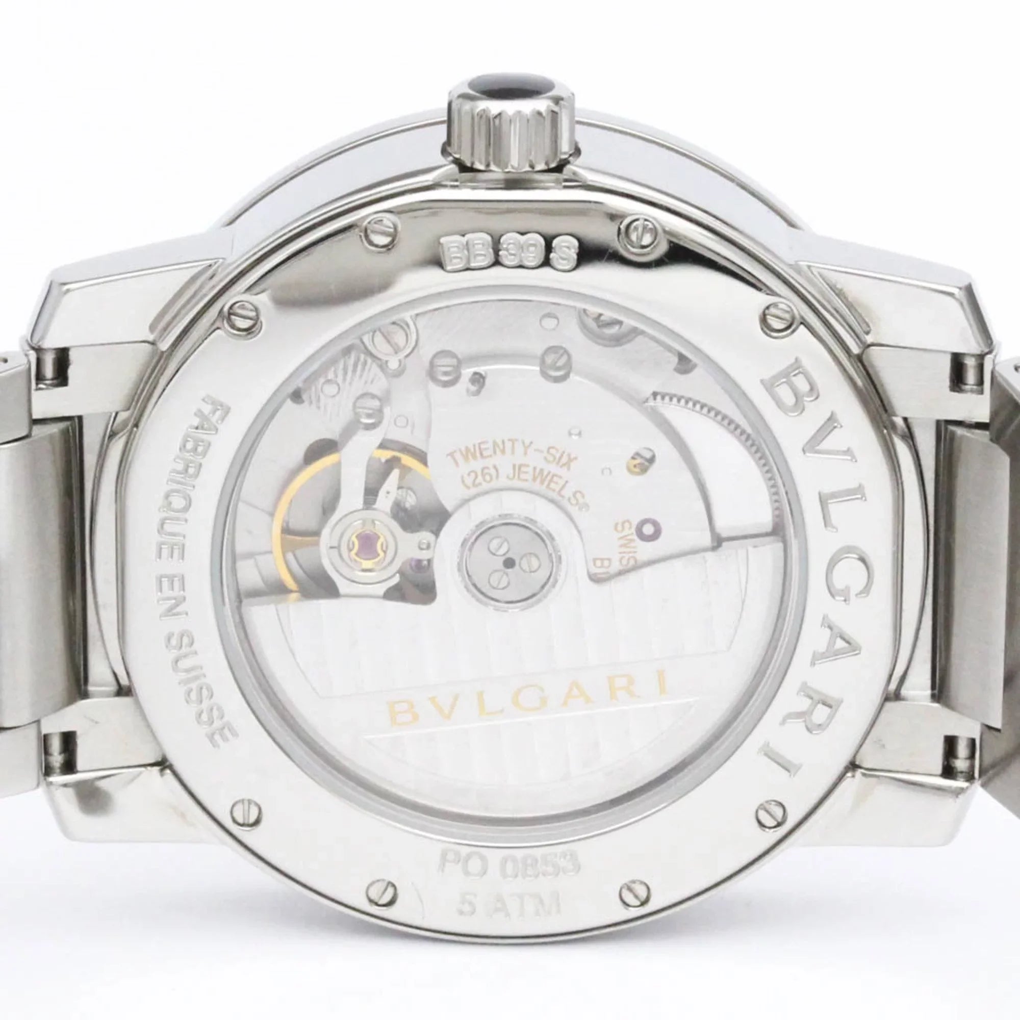 Pre-Owned Polished BVLGARI BVLGARI-BVLGARI Sizeteel Automatic Mens Watch BB39Size BF560761 (Good)