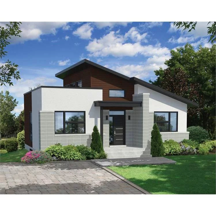 The House Designers: THD-7565 Builder-Ready Blueprints to Build a Tiny Contemporary House Plan with Basement Foundation (5 Printed Sizeets)