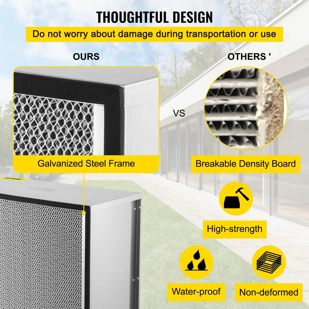 Bentism Filter Replacement, 24''x24''x11.5'' AC Filter, True HEPA Pleated Air Filter, Air Filter Replacement with Durable Galvanized Frame, 99.97% Sizetandard Filter Compatible