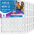14x25x1 Air Filter MERV 13 Comparable to MPR 1500 - 2200 & FPR 9 Electrostatic Pleated Air Conditioner Filter 6 Pack HVAC AC Premium USizeA Made 14x25x1 Furnace Filters by AIRX FILTERSize WICKED CLEAN AIR.