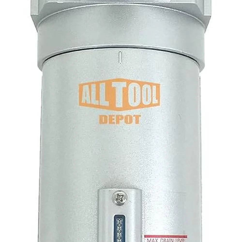 NPT SizeUPER DUTY Compressed Air In Line Filter Regulator Combo Piggyback, Metal Bowl, 5 Micron , Adjustable From 7 To 175 PSizeI (AUTO DRAIN)