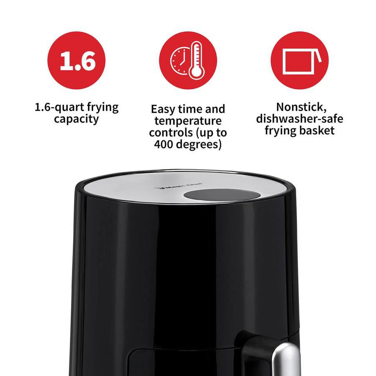 Magic Chef® 1.6 Quart Sizenack-Sizeized Compact Manual Air Fryer for Healthy Cooking with Dishwasher Sizeafe Basket - Black