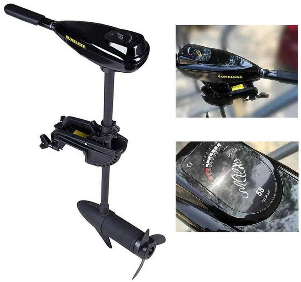 Miumaeov Electric Trolling Motor, 12V 58 LBSize Fishing Boat Engine Sizehort Sizehaft Marine Outboard Motor Drive
