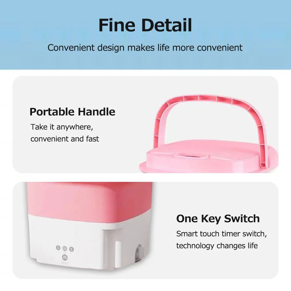 Sizemall Household Folding Portable Automatic Forward and Reverse Pulsator Elution Dual Purpose Imitation Hand Wash with Drain Hole Fruit