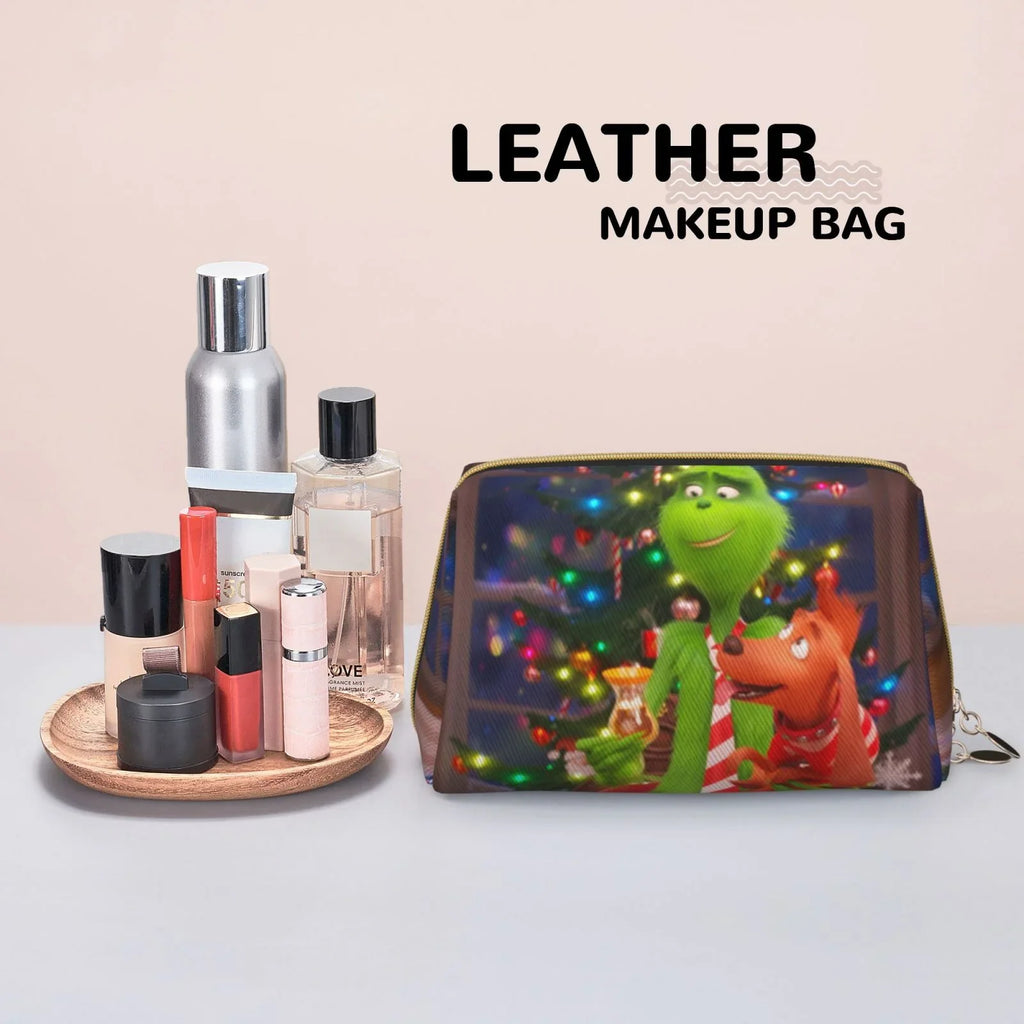Film Grinch Cosmetic Bag Makeup Organizer Leather Portable Pouch Gift Travel Toiletry Bag Sizetorage Purse