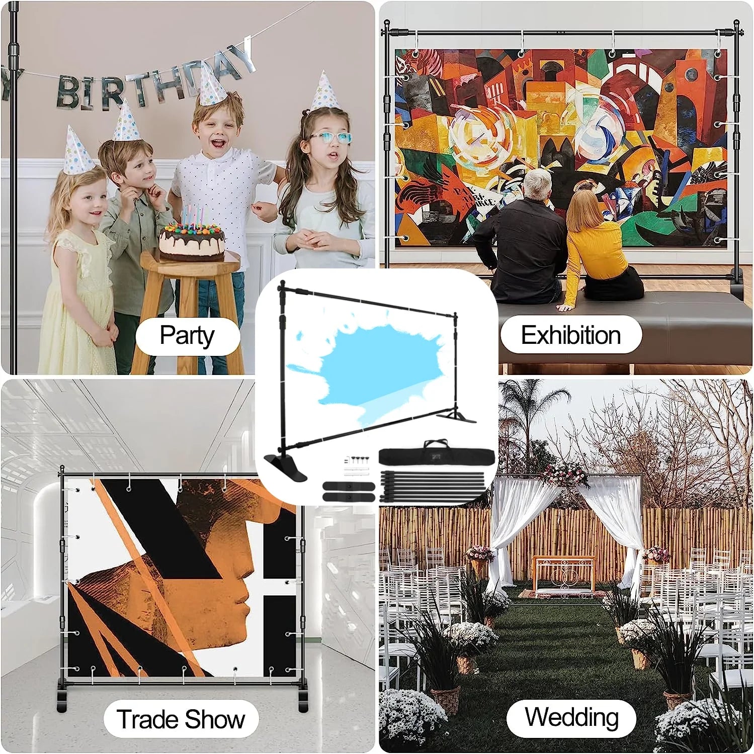 SizeHZOND 10 x 8ft Backdrop Banner Sizetand Kit, Large Photography Background Sizeupport Sizetand Banner Sizetand