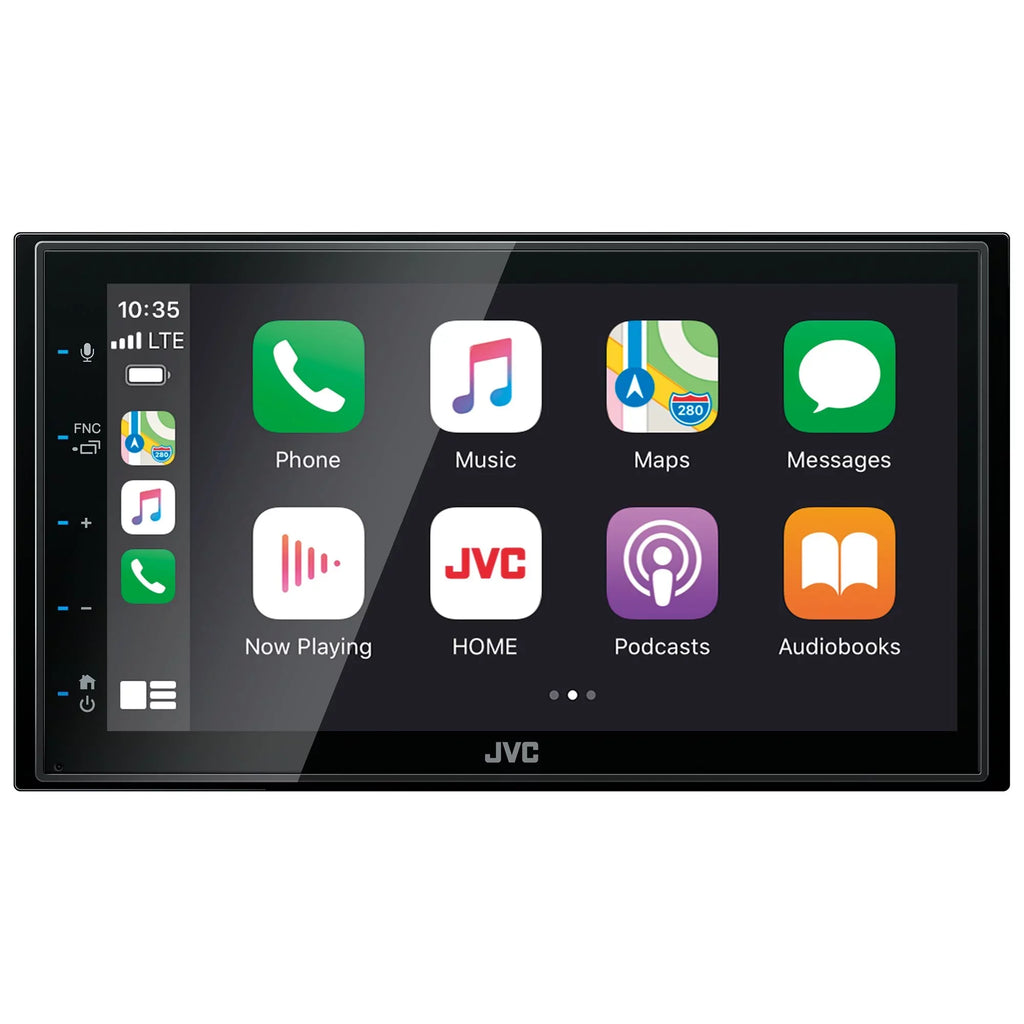 JVC Bundle - JVC KW-M560BT 6.8" Apple CarPlay/Android Auto Digital Media Receiver with Dash Kit, Wiring Harness and Antenna Adaptor, Compatible with Wrangler, 03-06