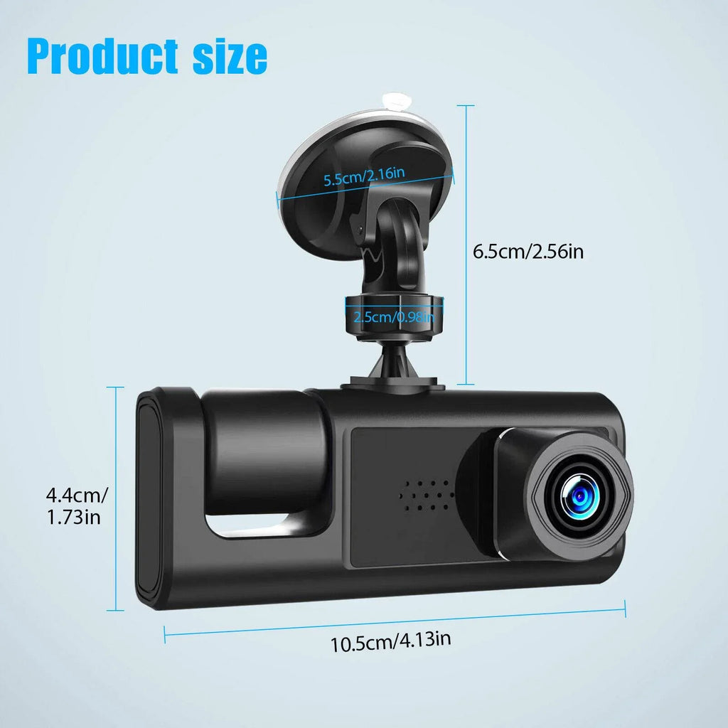 HD 1080P Car Dual Lens Dash Cam Front/Rear/Inside Video Recorder Camera G-sensor