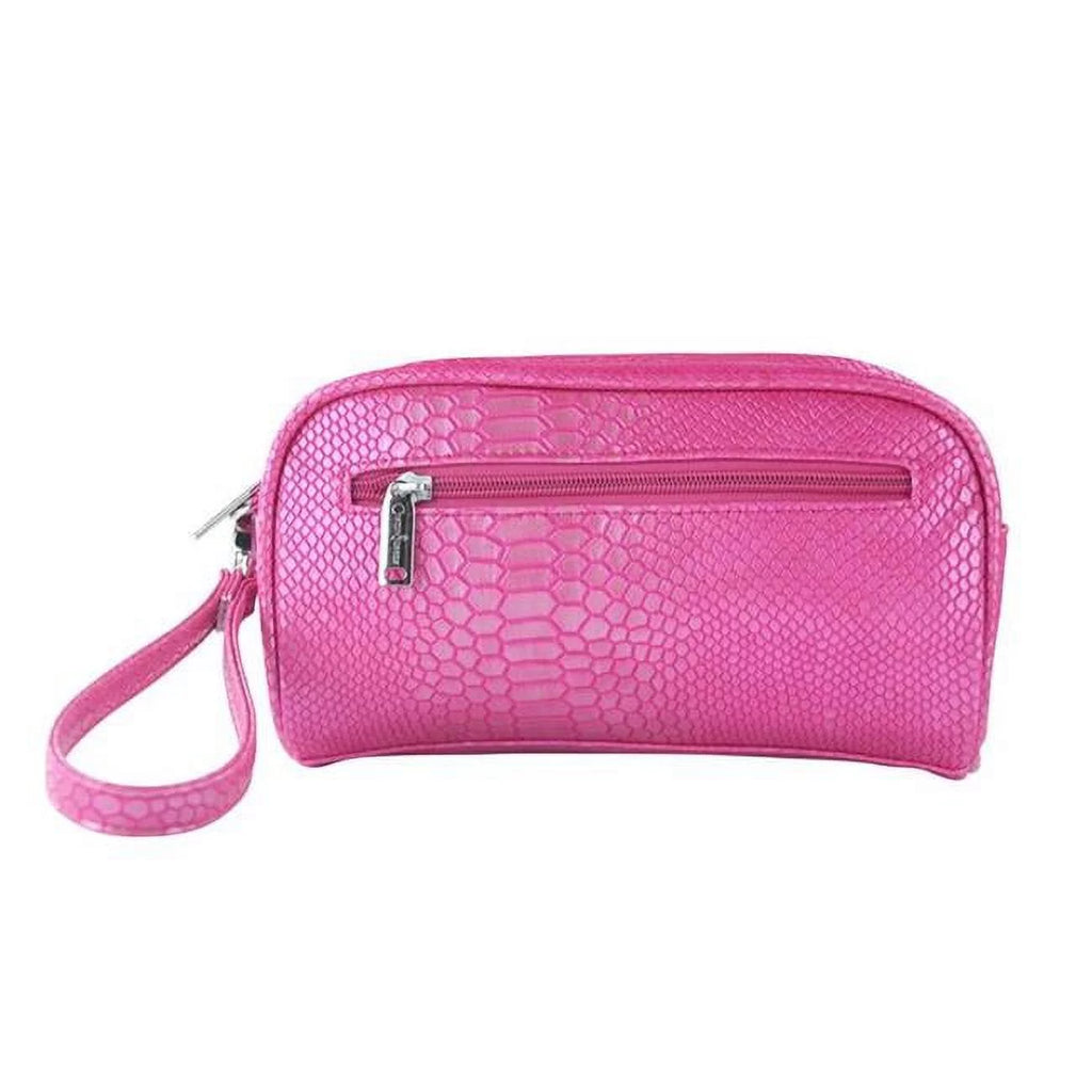 Picnic Gift 7666-PK Margarita-Insulated Cosmetics Bags with Removable Wristlet, Pink Reptilian
