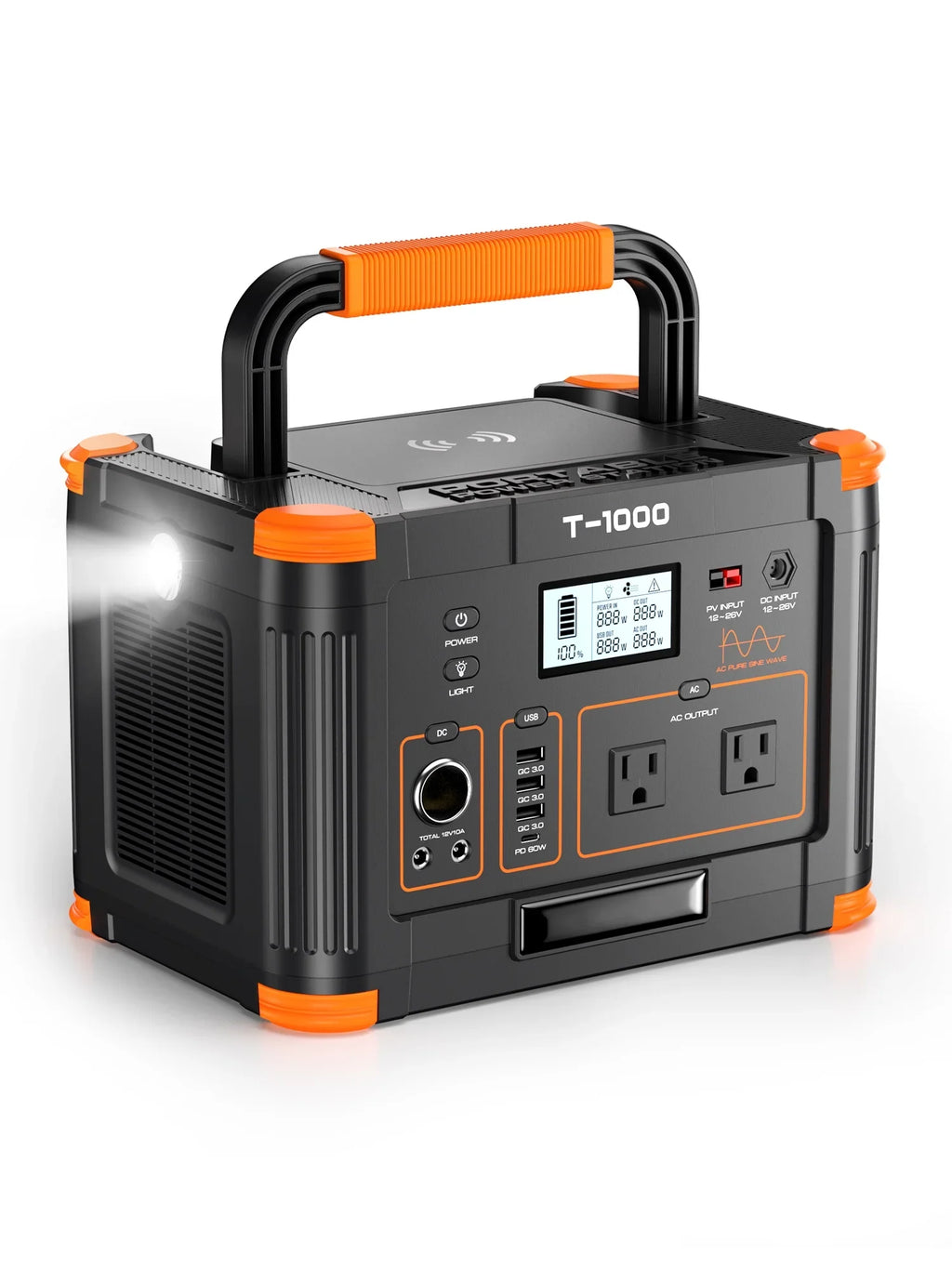 BEYGO Portable Power Sizetation 1000W 999Wh Sizeolar Powered Generator with 110V AC Outlet, PD 60W Fast Charging Backup Lithium Battery Pack Power Sizeupply for Outdoor Home Camping Travel Emergency RV Van