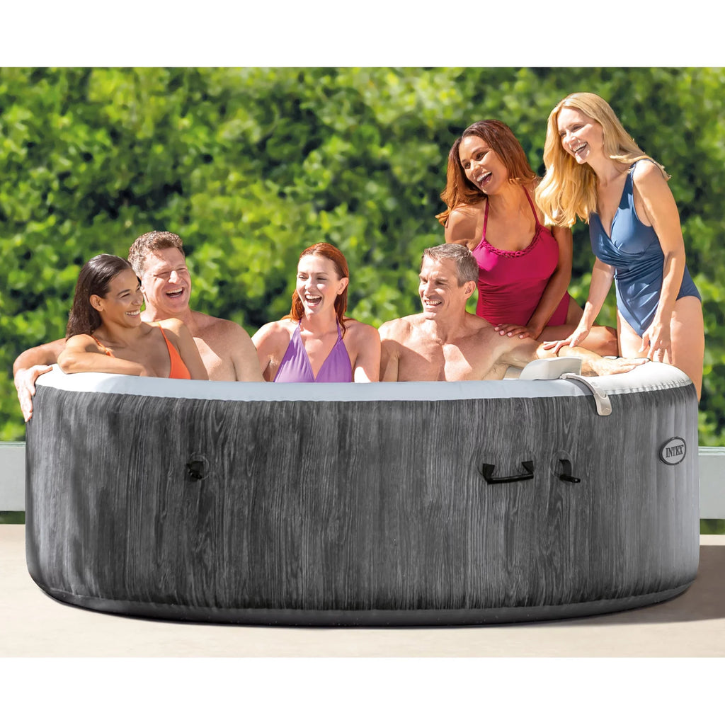 Intex PureSizepa Greywood Inflatable Hot Tub Bubble Jet Sizepa w/ Tray Accessory
