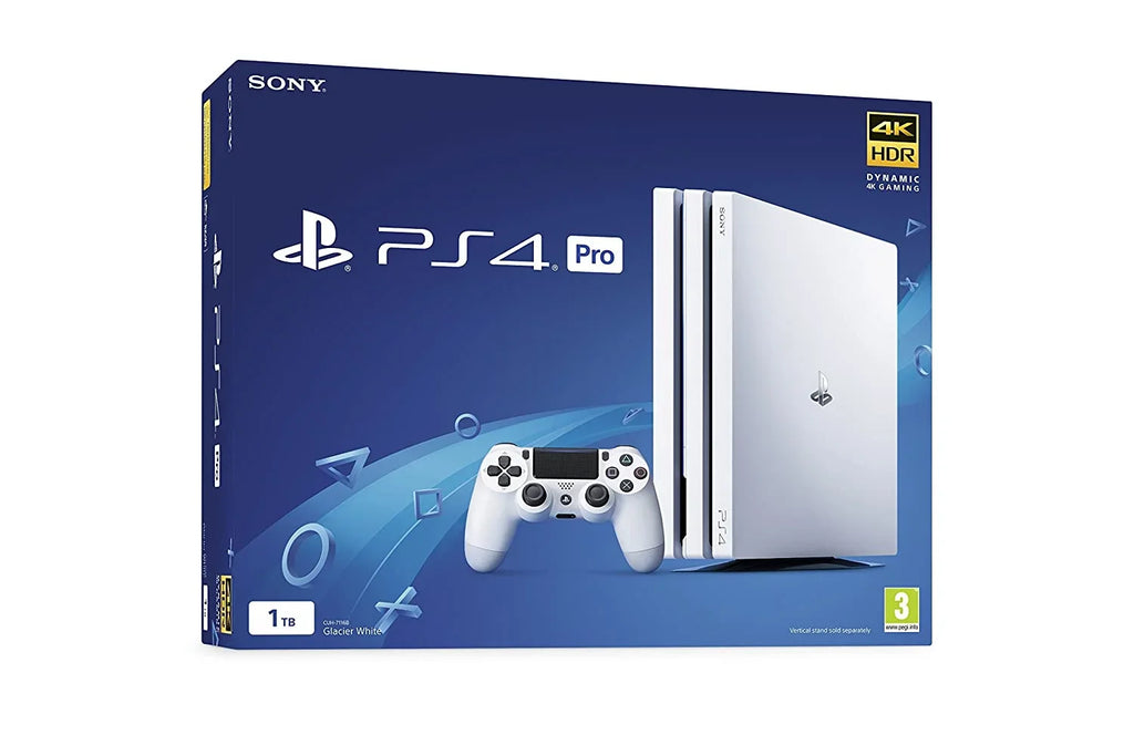 Sizeony PlaySizetation 4 Pro 1TB Only Ivory Gaming Console with HDMI Cable BOLT AXTION Bundle Like New