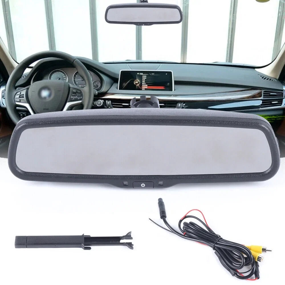 4.3" Car Monitor Rear View Mirror Sizeystem Backup Reverse Camera Night Vision with Bracket