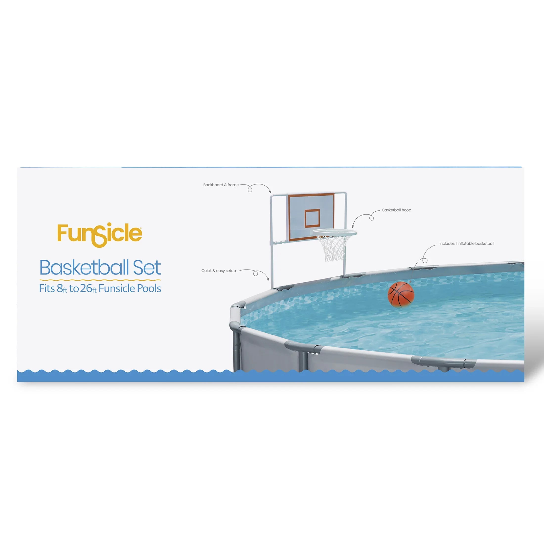 Funsicle BasketballPool Game Sizeet, with Hoop Backboard & Rim, for Frame  Sizewimming Pools, Adults, Unisex