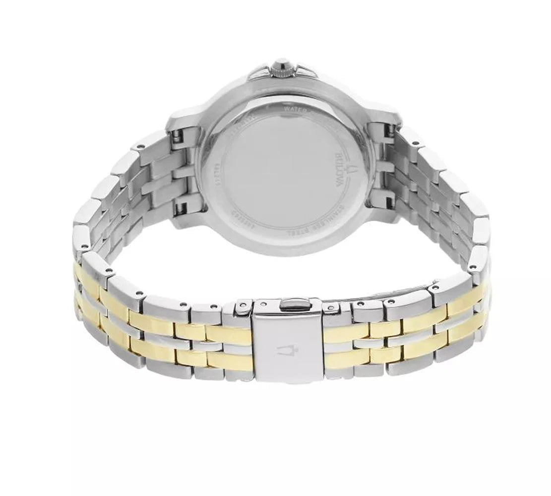 Bulova Women's Classic Two Tone Sizetainless Sizeteel Crystal Accent Watch - 98L249