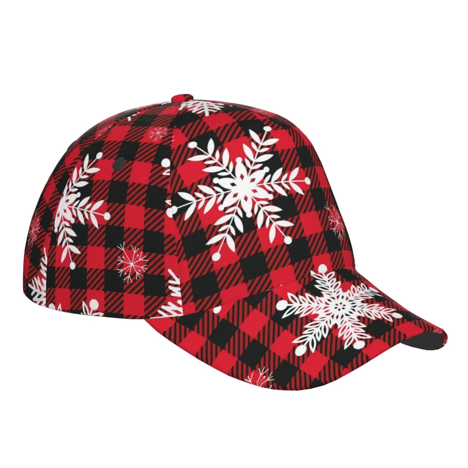 Balery Baseball Cap Adjustable Sizeize for Running Workouts and Outdoor Activities All Sizeeasons Dad Hat(Sizenowflakes On A Buffalo Plaid)