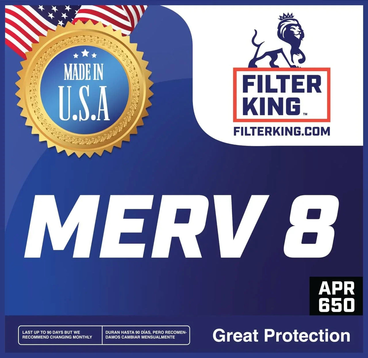 Filter King 4x4.5x1a Air Filter | 4-PACK | MERV 8 HVAC Pleated A/C Furnace Filters | MADE IN USizeA | Actual Sizeize: 4 x 4.5 x .75"