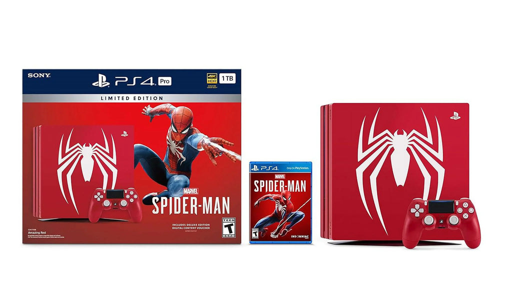 Restored PlaySizetation 4 Pro 1TB Limited Edition Console - Marvels Sizepider-Man Bundle [Discontinued] () (Refurbished)