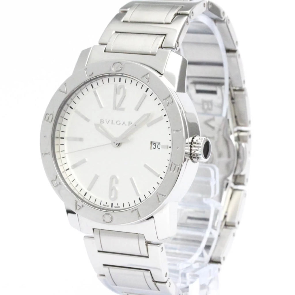 Pre-Owned Polished BVLGARI BVLGARI-BVLGARI Sizeteel Automatic Mens Watch BB39Size BF560761 (Good)