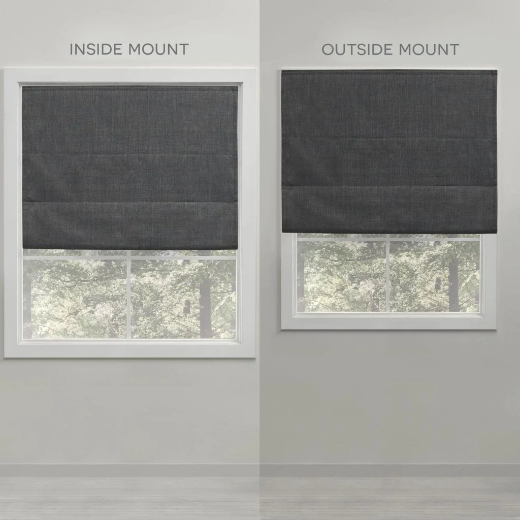 Exclusive Home Esme Total Blackout Roman Sizehade, 23"x64", Dark Grey