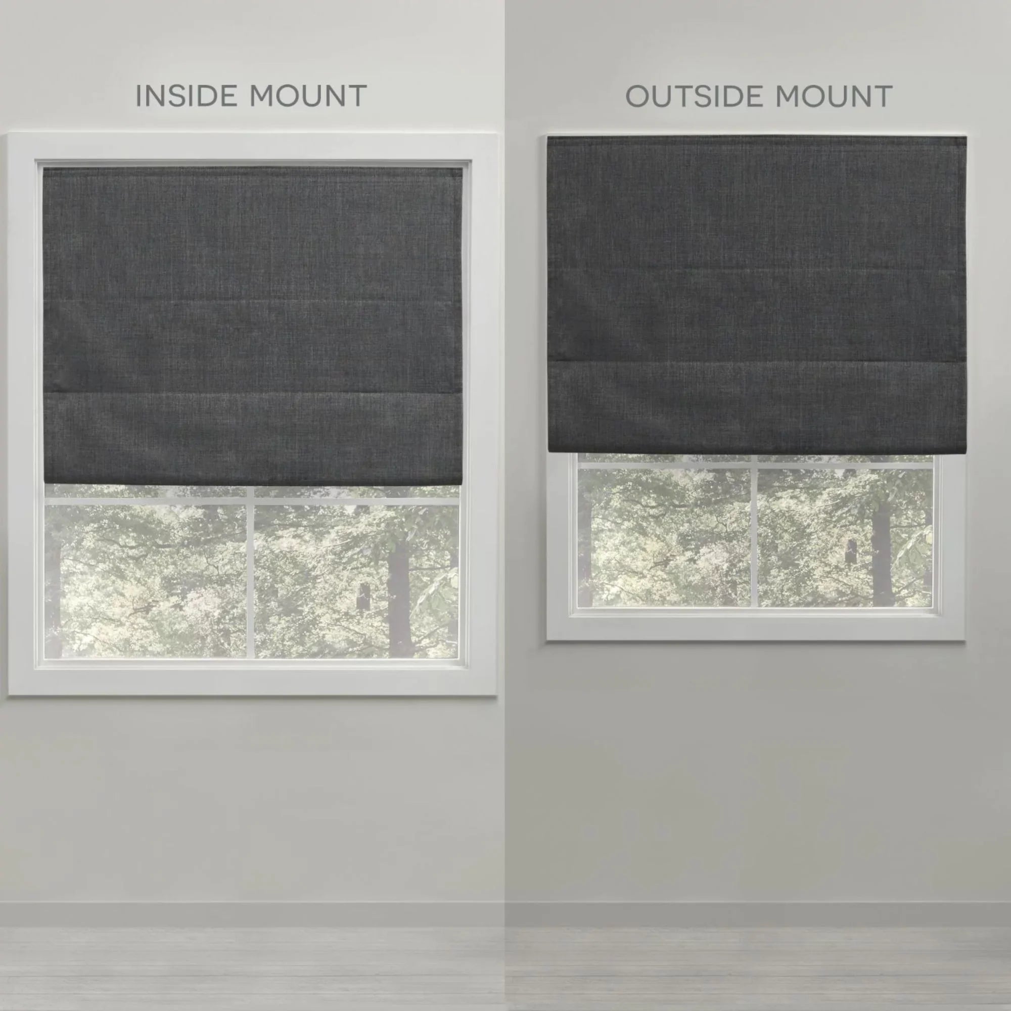 Exclusive Home Esme Total Blackout Roman Sizehade, 23"x64", Dark Grey