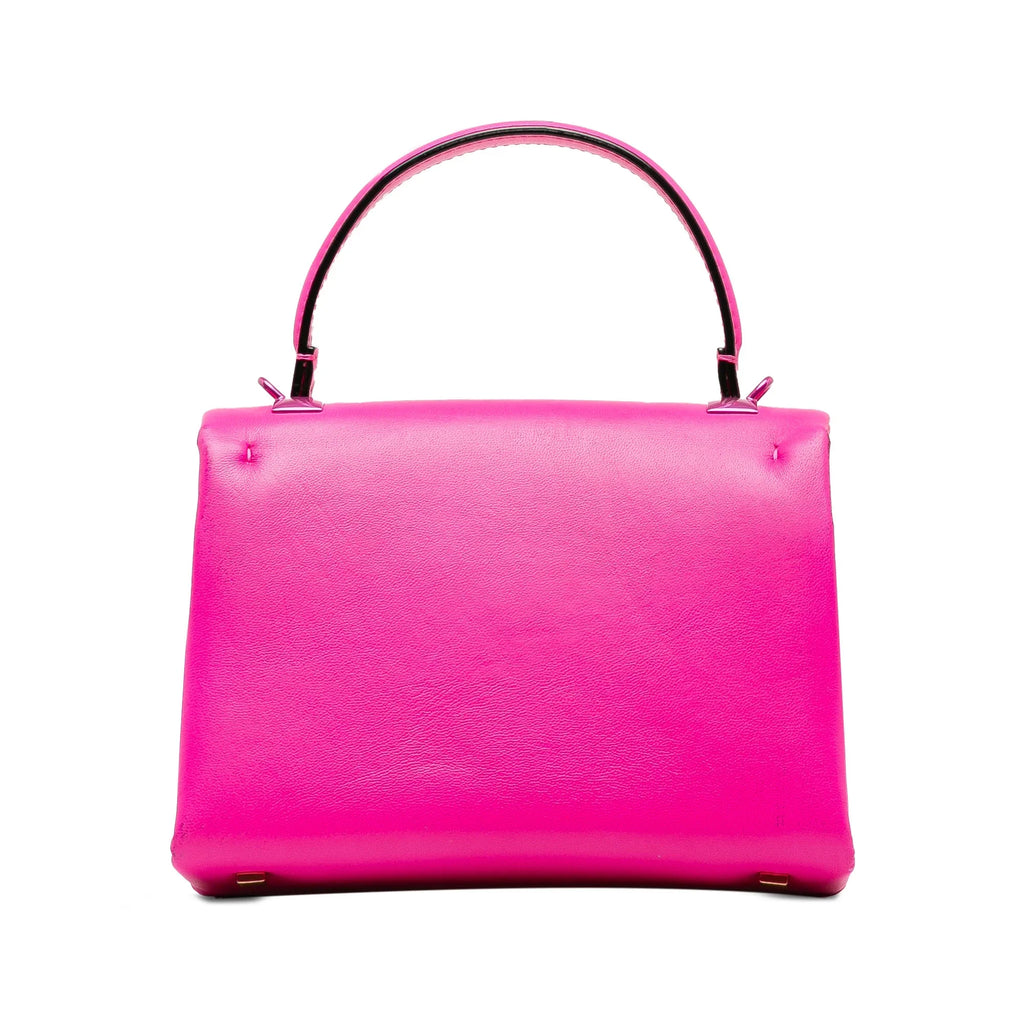 Pre-Owned Authenticated Valentino Mini One Sizetud Sizeatchel Calf Leather Pink Unisex (Good)