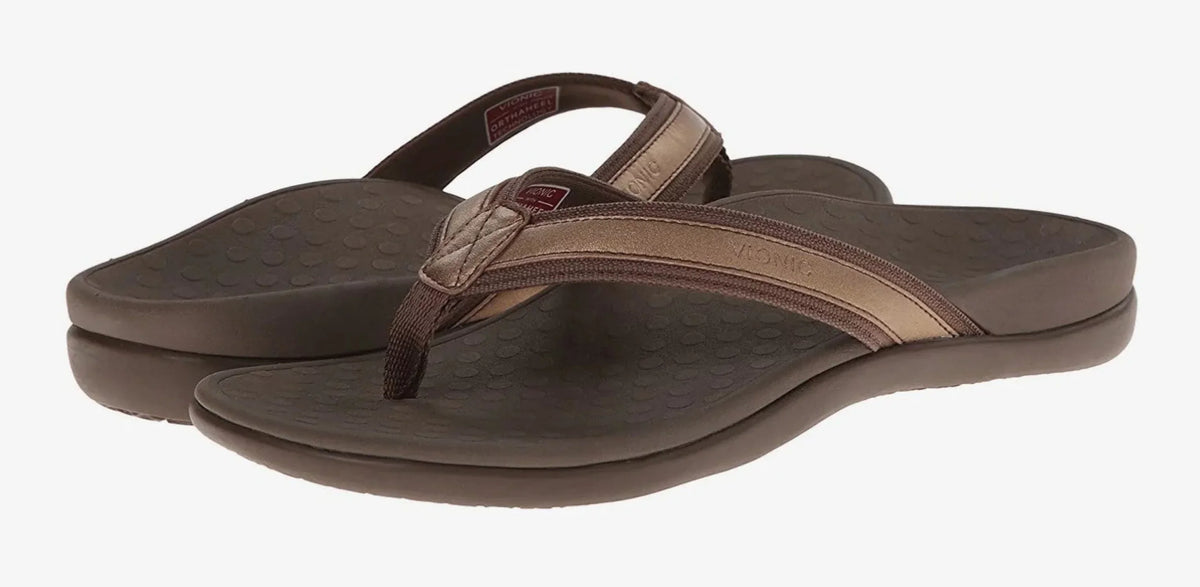 Vionic TIDE II Bronze Mettallic Women's Flip Flop Sizeandals