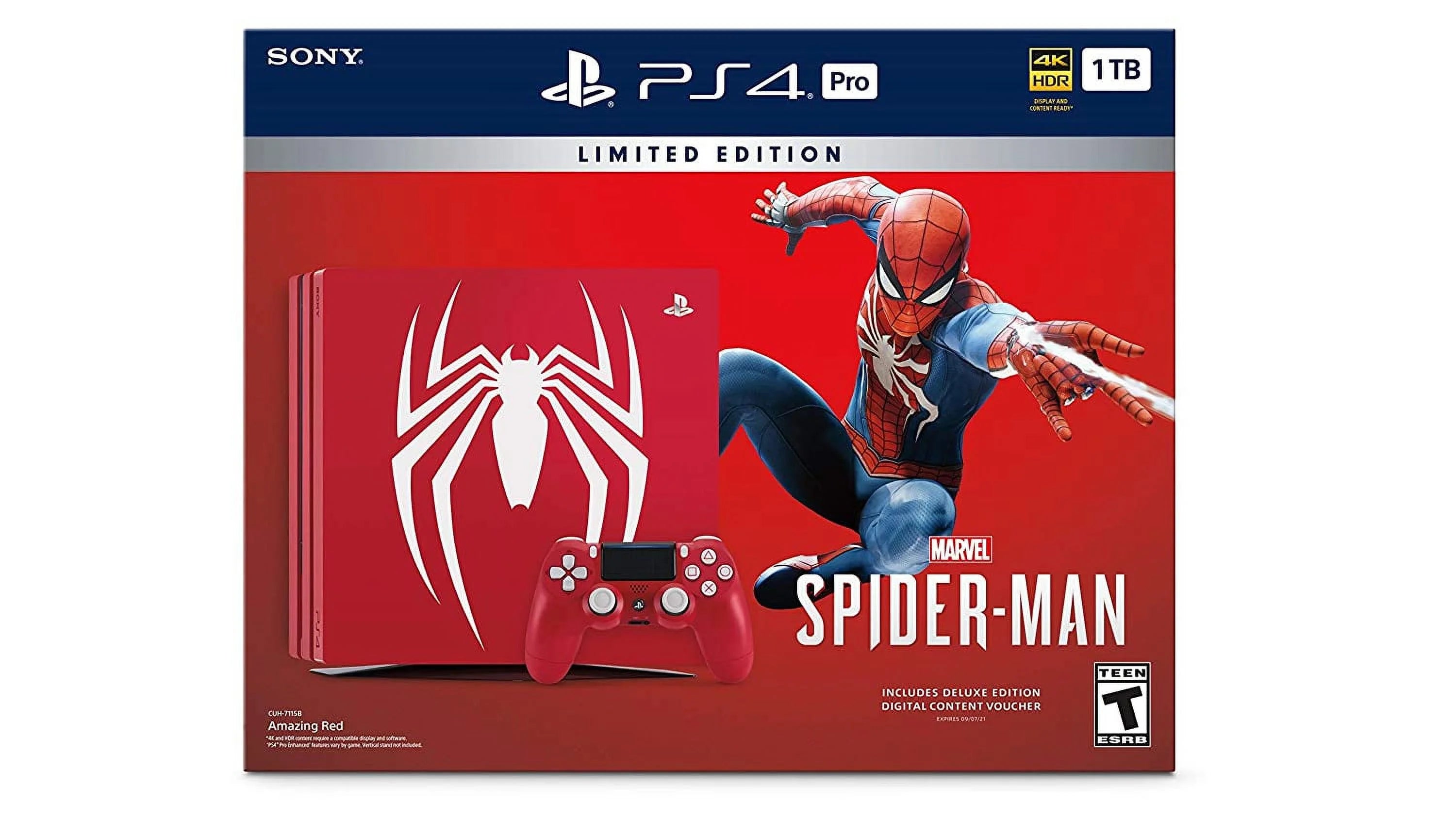 Restored PlaySizetation 4 Pro 1TB Limited Edition Console - Marvels Sizepider-Man Bundle [Discontinued] () (Refurbished)