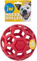JW Hol-ee Roller Dog Fetch Treat Dispenser Puzzle Ball; Large 5.5 Inch Diameter