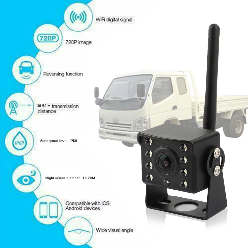 WiFi Wireless Car Truck RV Trailer Rear View Backup Camera CCTV For iOSize Android