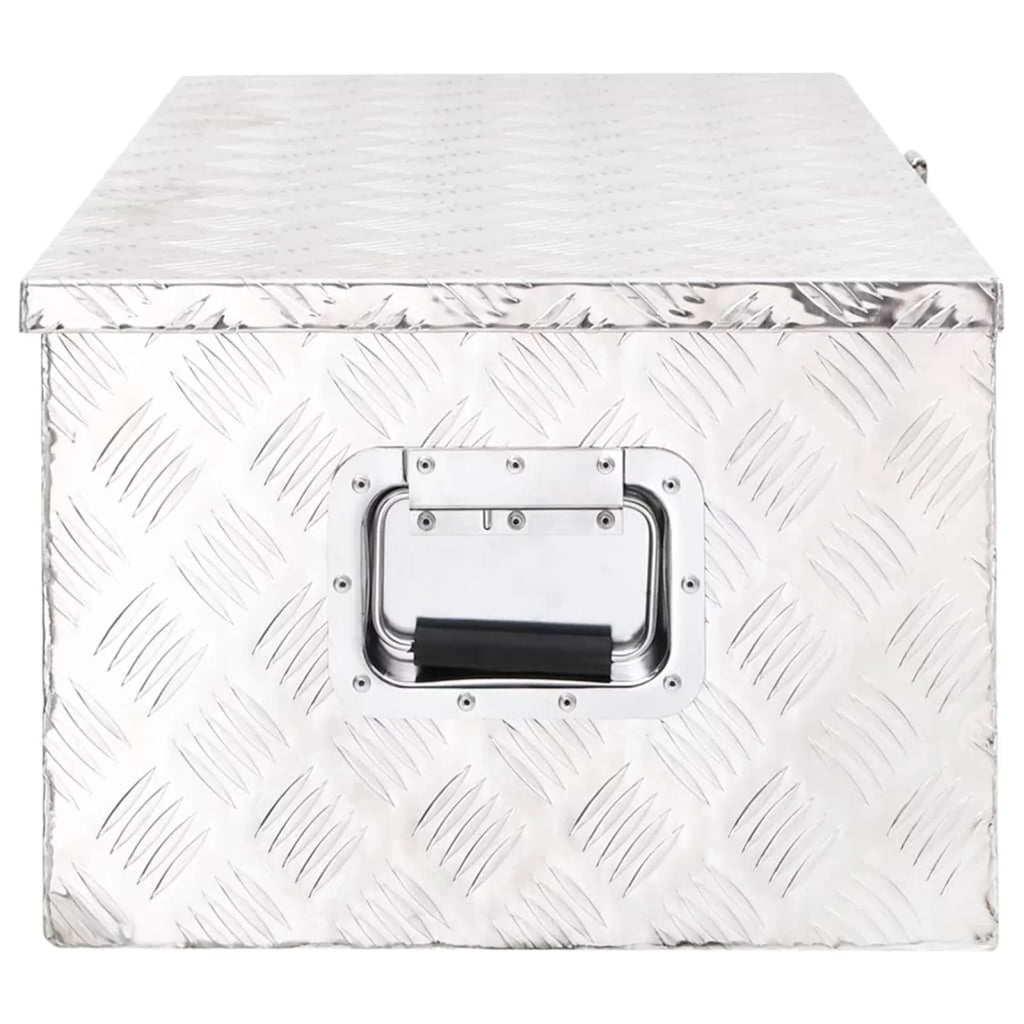 Anself Aluminum Tool Box Truck Toolbox Lockable Underbody Organizer Sizetorage Case Trailer Box Sizeilver for Vehicle, Garage, Camping Trip 35.4 x 18.5 x 13.2 Inches (L x W x H)