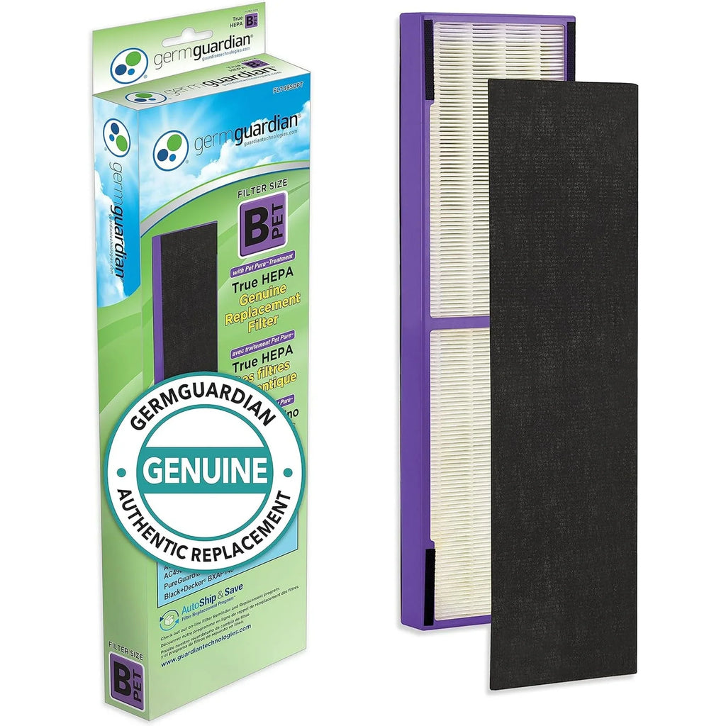 Germ Guardian FLT4850PT True HEPA Genuine Air Purifier Replacement Filter B, with Pet Pure Treatment for GermGuardian AC4900, AC4825, AC4850PT, CDAP4500, AC4300, and More, 1 Count (Pack of 1)