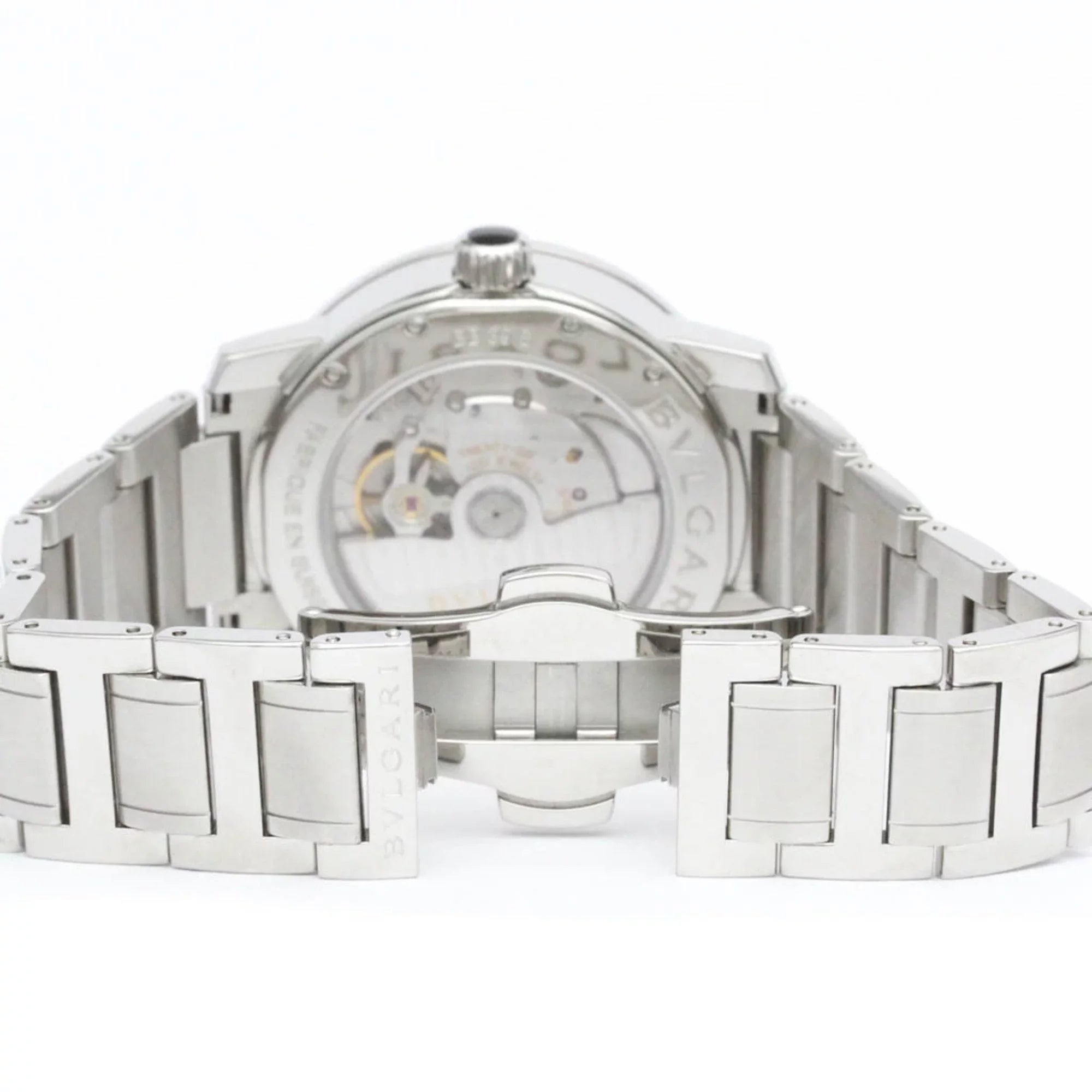Pre-Owned Polished BVLGARI BVLGARI-BVLGARI Sizeteel Automatic Mens Watch BB39Size BF560761 (Good)