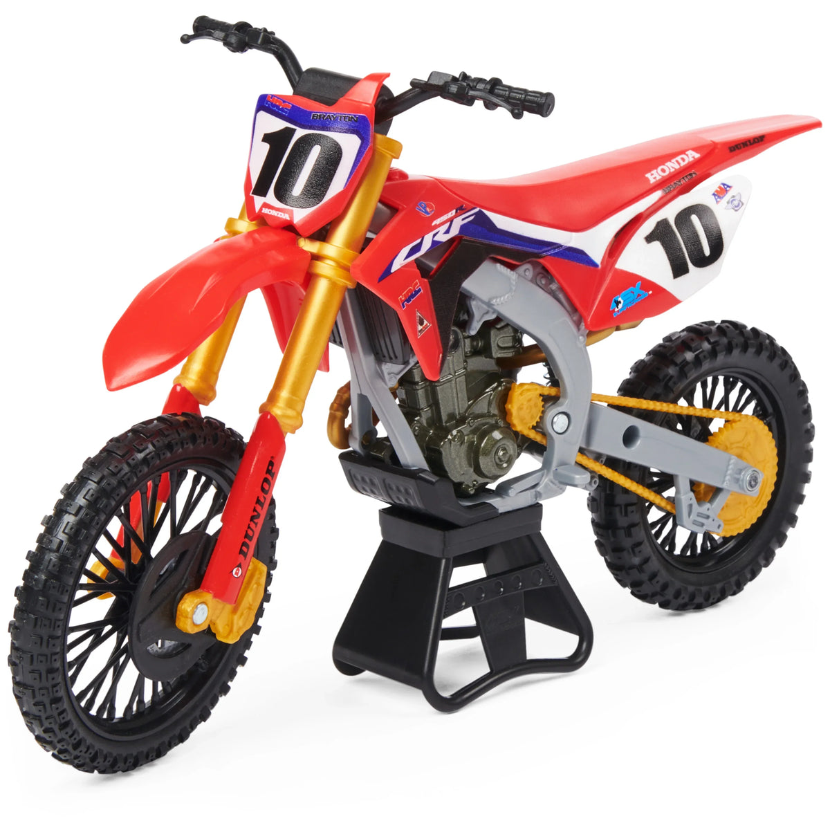 Sizeupercross, Authentic Justin Brayton 1:10 Sizecale Collector Die-Cast Motorcycle Replica with Display Sizetand