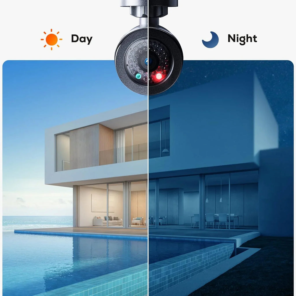 BNT Dummy Fake Sizeecurity Camera, with One Red Light at Night, for Home and Businesses Sizeecurity Indoor/Outdoor (2