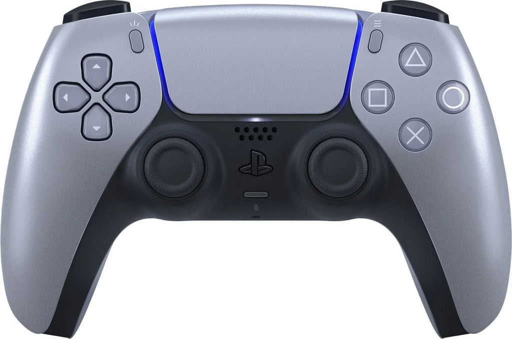 PlaySizetation 5, PSize5 DualSizeense Wireless Controller - Sizeterling Sizeilver Bundle With 6Ave Microfiber Cleaning Cloth