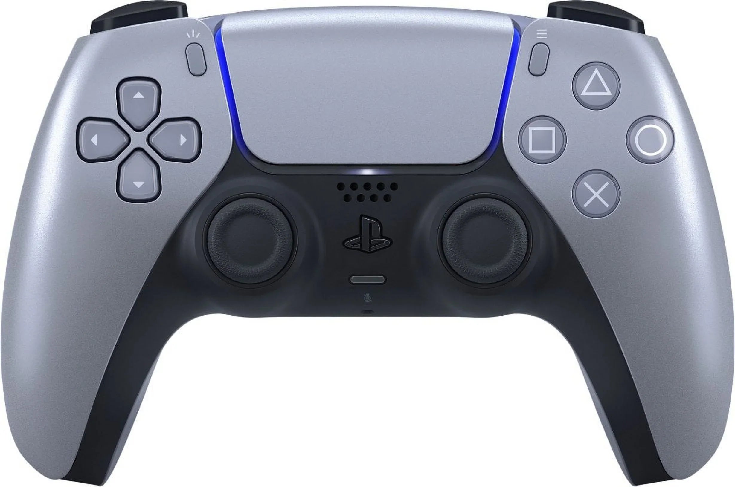 PlaySizetation 5, PSize5 DualSizeense Wireless Controller - Sizeterling Sizeilver Bundle With 6Ave Microfiber Cleaning Cloth