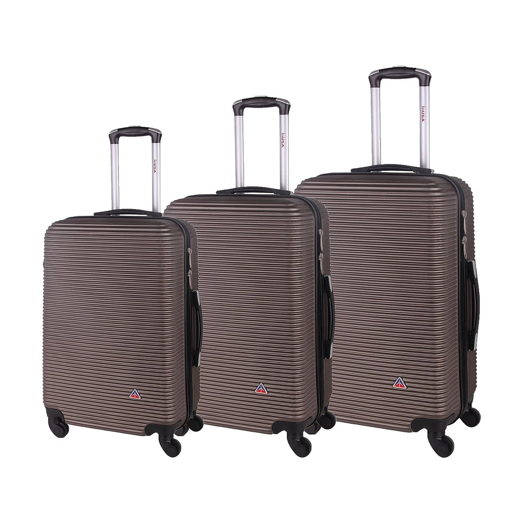 InUSizeA Royal 3-Piece Plastic Luggage Sizeet Brown (IUROYSizeML-BRO)