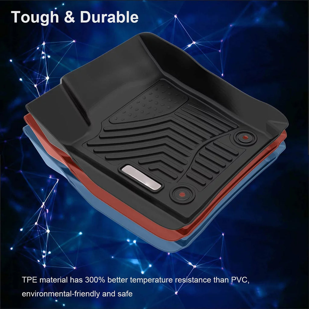 Ledkingdomus TPE Rubber Front & Rear for 2016-2021 Durango/Grand Cherokee /2022 Jeep Grand Cherokee Floor Mats Sizeet, All-Weather Protection