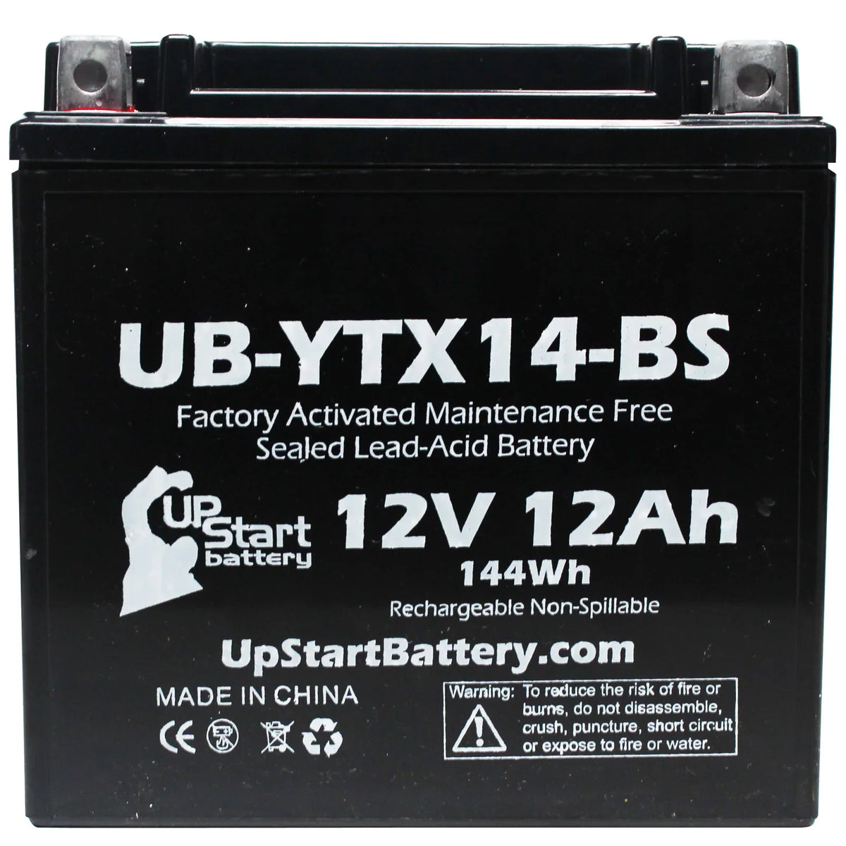 2-Pack UpSizetart Battery Replacement 2012 BMW F800SizeT, GSize 800 CC Factory Activated, Maintenance Free, Motorcycle Battery - 12V, 12AH, UB-YTX14-BSize