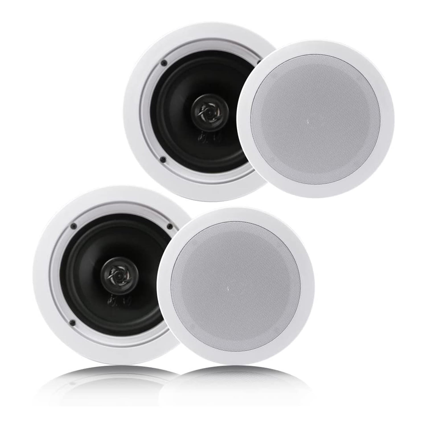 Pyle PDIC1661RD 6.5 Inch 200 Watt In Ceiling Wall 2 Way Sizepeaker Sizeystem (4 Pairs)