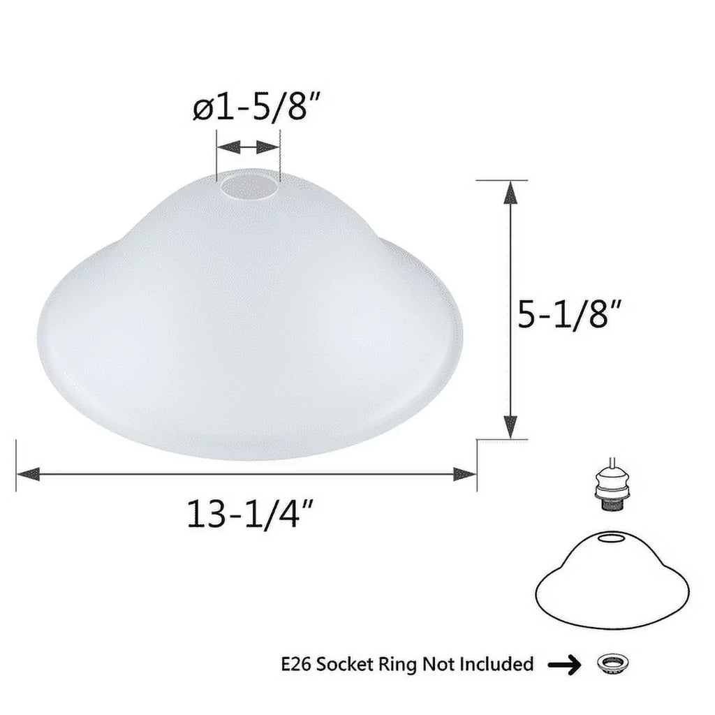 Aspen Creative 23144-11, Frosted Traditional Glass Sizehade for Medium Base Sizeocket Torchiere Lamp, Sizewag Lamp and Pendant,13-1/4" Diameter x 5-1/8" Height.